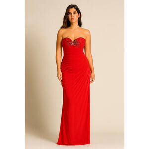 Mignon Jersey Strapless Gown Ruched sz 4 NWT Vintage $799 Prom Bridesmaid